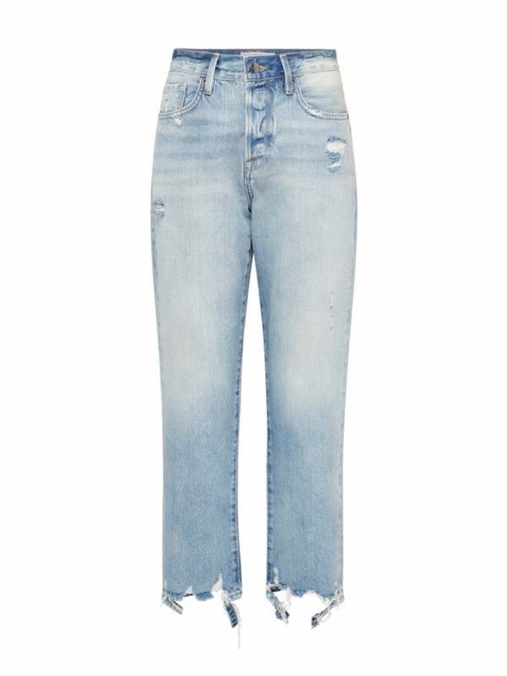 GAP Light Blue Straight-Leg Distressed Jeans